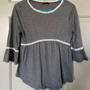SHEIN gray top with white edges